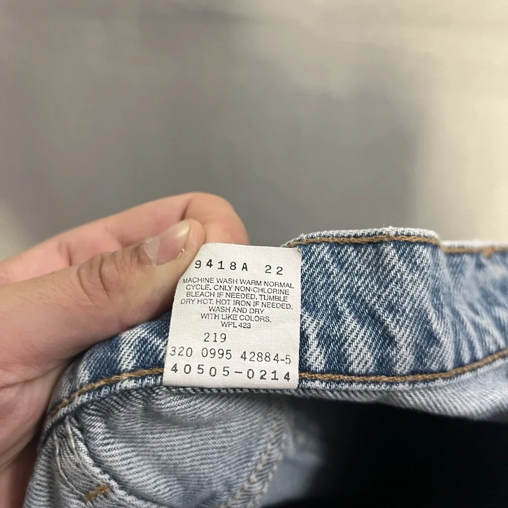 Vintage Levis 505 Jeans Men's 36x30 (Fits 35x29) Blue Orange Tab Light Wash 1995